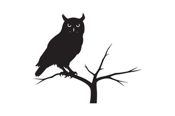 Owl Silhouette Vector Set Elegant Nocturnal Bird Illustration