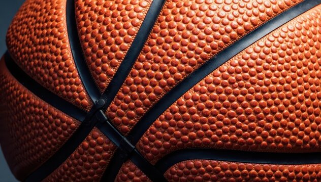 Full view, worn leather basketball background, fabric, sports