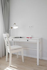 Table with chair in the room interior