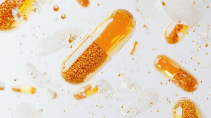 Capsules isolated on white background