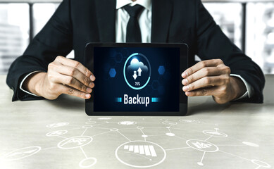 Backup Storage Data Internet Technology Business concept. Database storage cloud technology file...