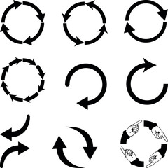 Set of vector arrow collection icons offer various direction symbols. Vector illustration
