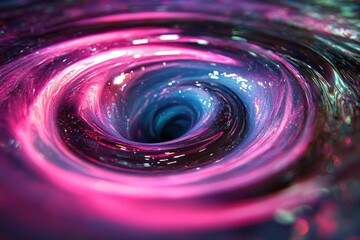 A mesmerizing swirling vortex of pink and blue, resembling a cosmic whirlpool.