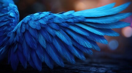 Obraz premium Vibrant blue angel wings