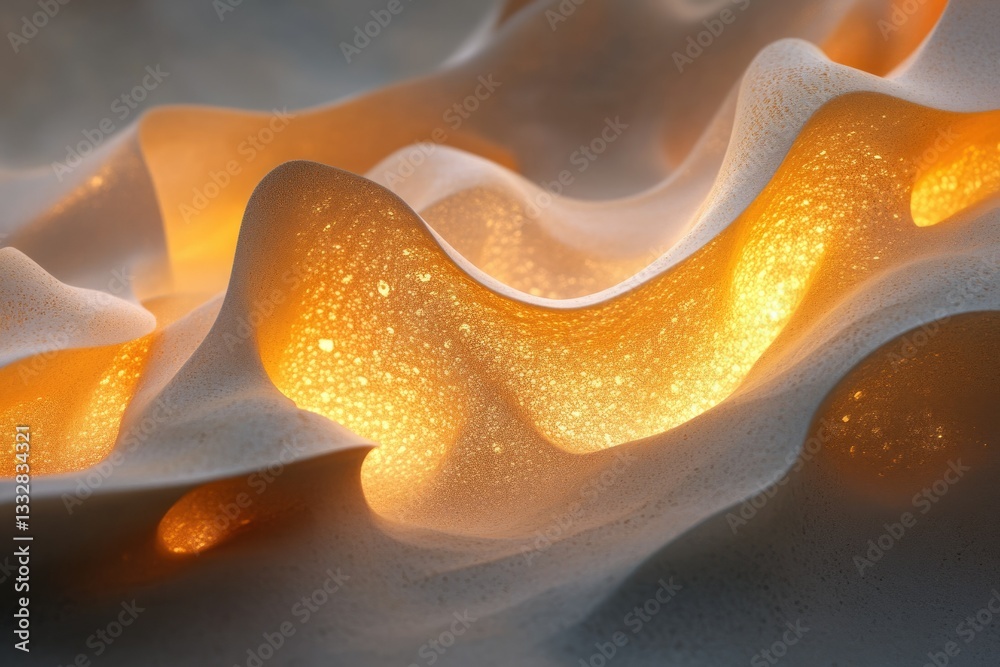 Leinwandbilder illuminated, undulating forms create a mesmerizing, abstract landscape of light and shadow.