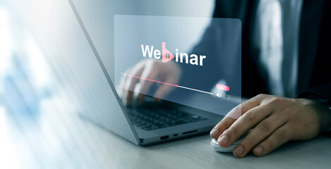 Internet webinar learning and web conference.E-learning education and online webinar. Internet...