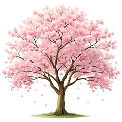 Obraz premium Cherry blossom tree on transparent background