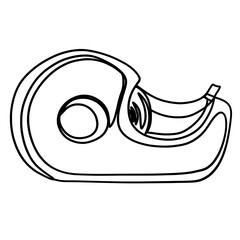 Tape dispenser with clear tape one line art drawing 