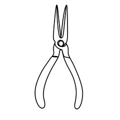 Long nose pliers continuous one line art drawing