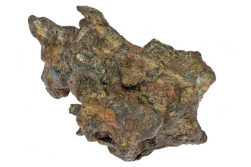 fragment of the Sericho Pallasite meteorite (Kenya, 2016) isolated on white background