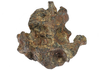 fragment of the Sericho Pallasite meteorite (Kenya, 2016) isolated on white background