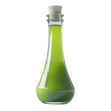 A vibrant green potion in a glass bottle a mystical elixir ready for use