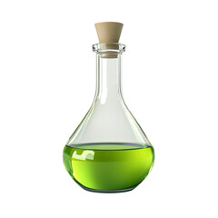 A Glass Flask Filled with Bright Green Liquid A Magical Potion