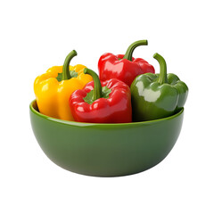 Colorful bell peppers in a green bowl fresh and vibrant vegetables healthy eating
