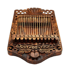 Intricate Carved Wooden Musical Instrument.
