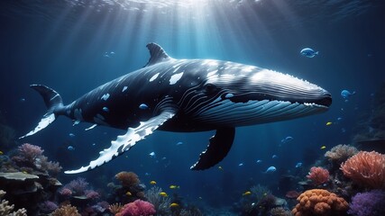 Fototapeta premium whale in the water