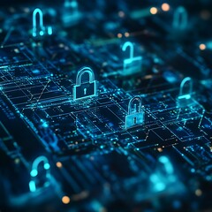 AI-powered cybersecurity technology with digital threat detection and security layers high resolution wallpaper