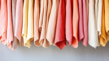 Vibrant organic cotton fabrics in warm hues for sustainable fashion and design