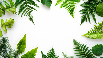 Professional Forest Leaf Frame Isolated on White Background for Design Projects