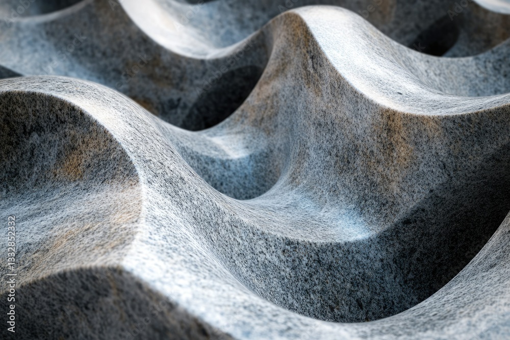 Poster Abstract textured stone surface with flowing, wave-like patterns creating a three-dimensional effect.