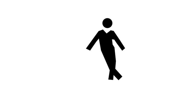 Animated icon of breakdancer on transparent background