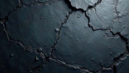 Rough, dark gray concrete texture with deep crevices and grunge , distressed, dark