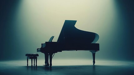 Grand Piano in Spotlight