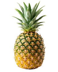 Fototapeta premium Pineapple with Green and Yellow Color Isolated on White Background PNG