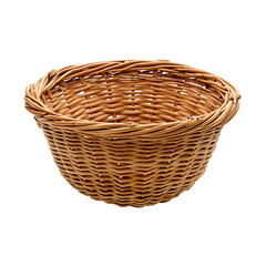 Fototapeta premium Empty Wicker Basket for Storage or Decoration PNG