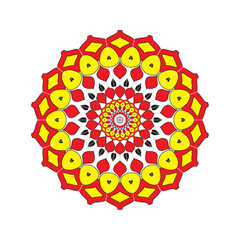 Geometric And Floral Mandala With A Radial Symmetry Design