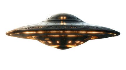ufo over white background