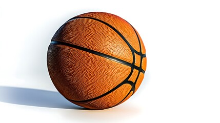 Fototapeta premium Basketball on White Background with Shadow