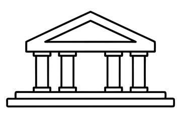 bank sign line art silhouette vector illustration