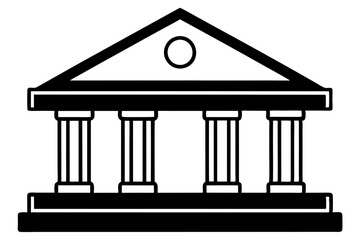 bank sign line art silhouette vector illustration