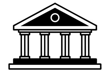 bank sign line art silhouette vector illustration