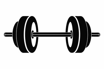 barbell line art silhouette vector illustration