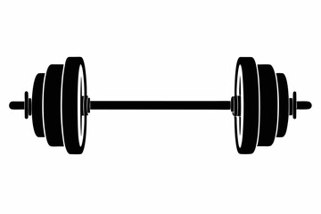 barbell line art silhouette vector illustration