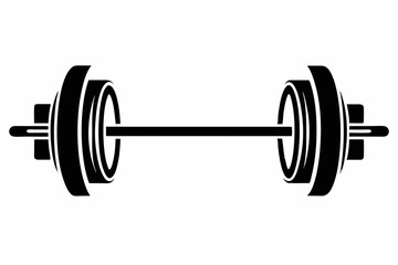 barbell line art silhouette vector illustration