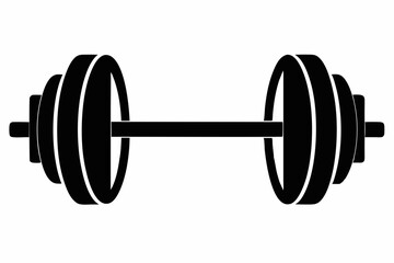 barbell line art silhouette vector illustration