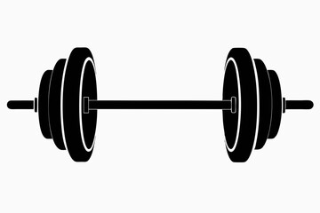 barbell line art silhouette vector illustration