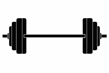 barbell line art silhouette vector illustration