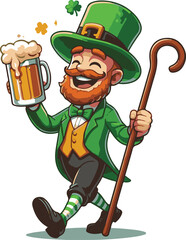 St Patrick's Day- walking with beer HD quality