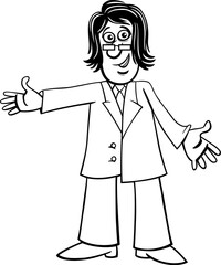 funny cartoon man or businessman character coloring page