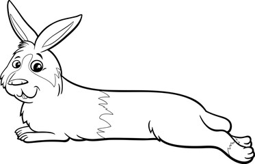 cartoon lying rabbit comic animal character coloring page