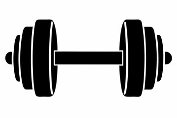 dumbbells line art silhouette vector illustration