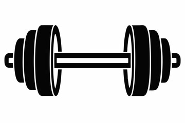 dumbbells line art silhouette vector illustration