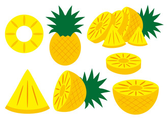 パイナップルの素材セット