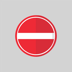 No entry sign red circle, white line