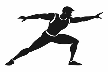 man exercise line art silhouette vector illustration