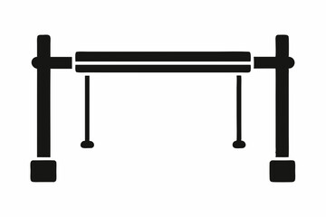 pull up bar line art silhouette vector illustration